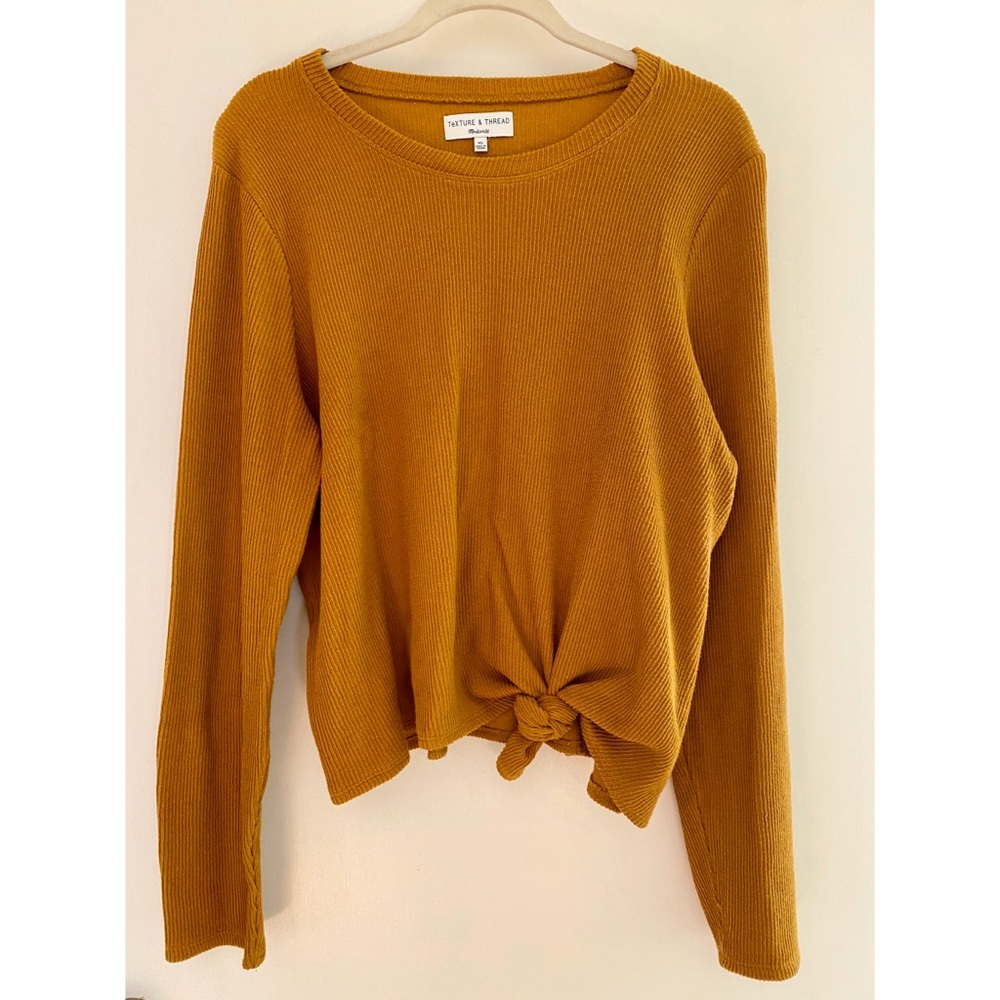 Madewell Texture & Thread Jacquard Knot-Front Top